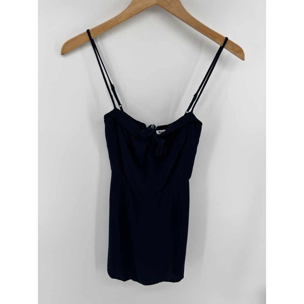 REFORMATION Front Tie Knot Mini Dress Sz 2 Feminine Flirty Chic Dainty Preppy